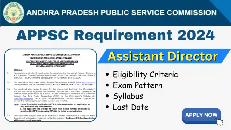 APPSC Assistant Director Requirement 2024