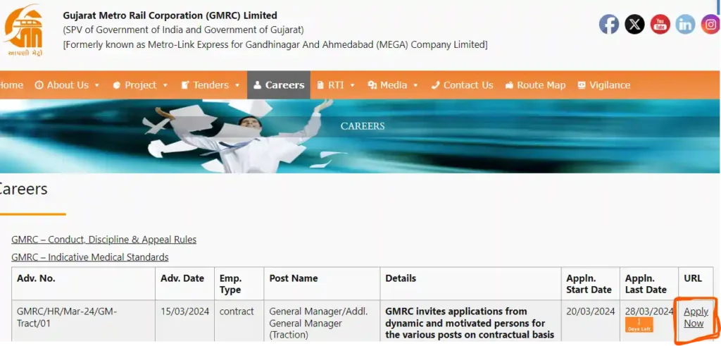 Gujrat GMRC Apply Online Link